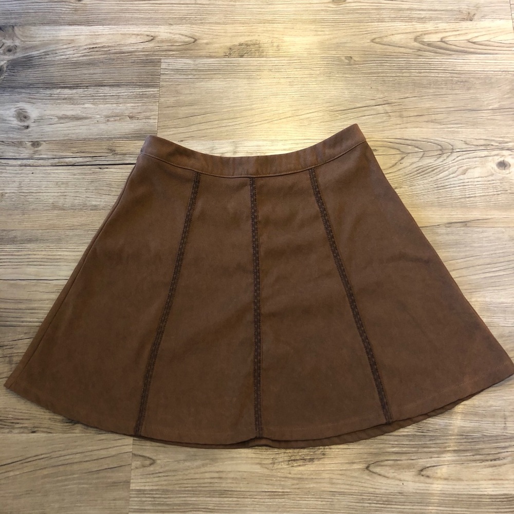 Faux suede A-line miniskirt